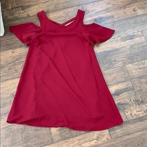 Red knee length dress